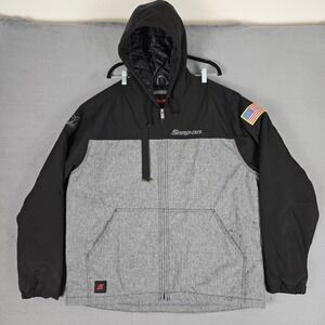 Snap-On Tools Jacket Mens XL Hooded Winter‎ Black/Grey 100th Anniversary Edition